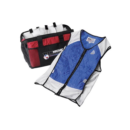 Techniche 4531 Hybrid Evaporative Cooling Vests (includes carry bag) Blue color.